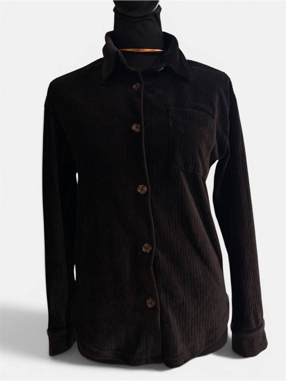 No Boundaries Soft Plush Ribbed Knit Button-up Shirt Top Size XS